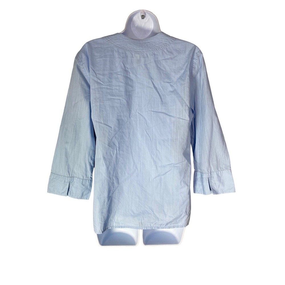 Gap Womens Long Sleeve V-neck Shirt in Light Blue Blouse Size Large - Picture 5 of 6